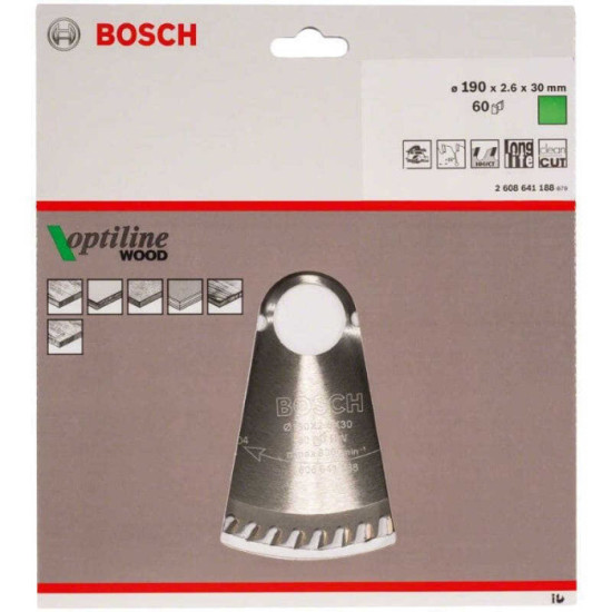 Lame PRO Wood Bosch 2608641188 Ø190 mm 60 dents