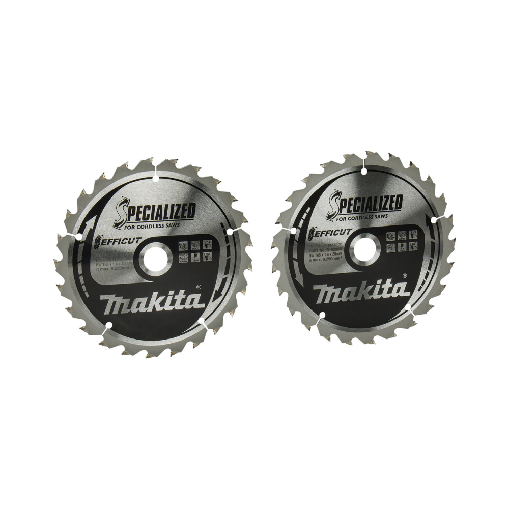 2 Lames 165x20x25D pour scies Makita B-62985-2