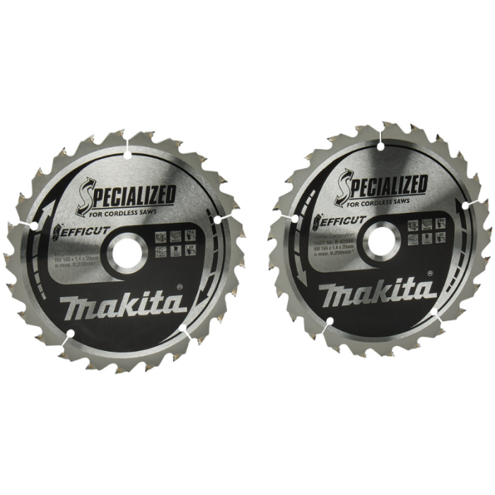 2 Lames 165x20x25D pour scies Makita B-62985-2