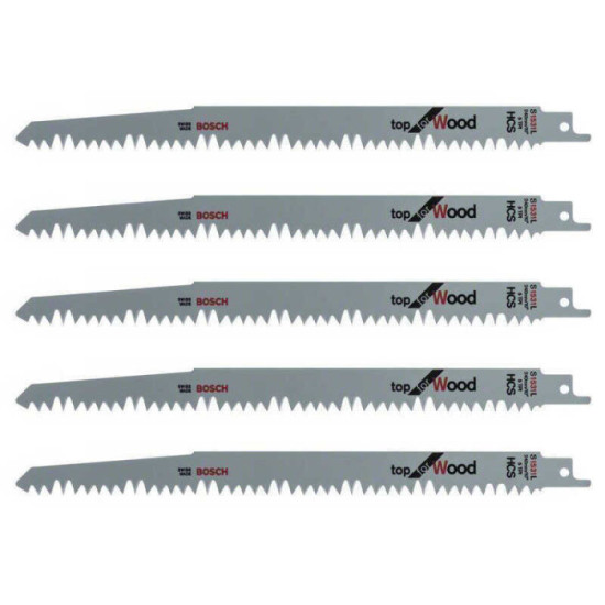 Lames scie sabre Bosch S1531L-HCS bois vert x5