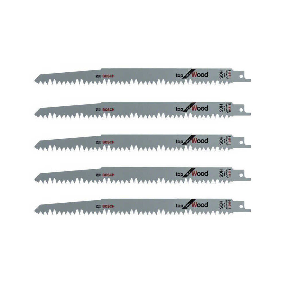 Lames scie sabre Bosch S1531L-HCS bois vert x5