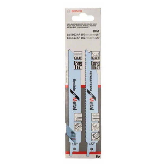 Set 2 lames scie sabre Bosch 2608656432 métal