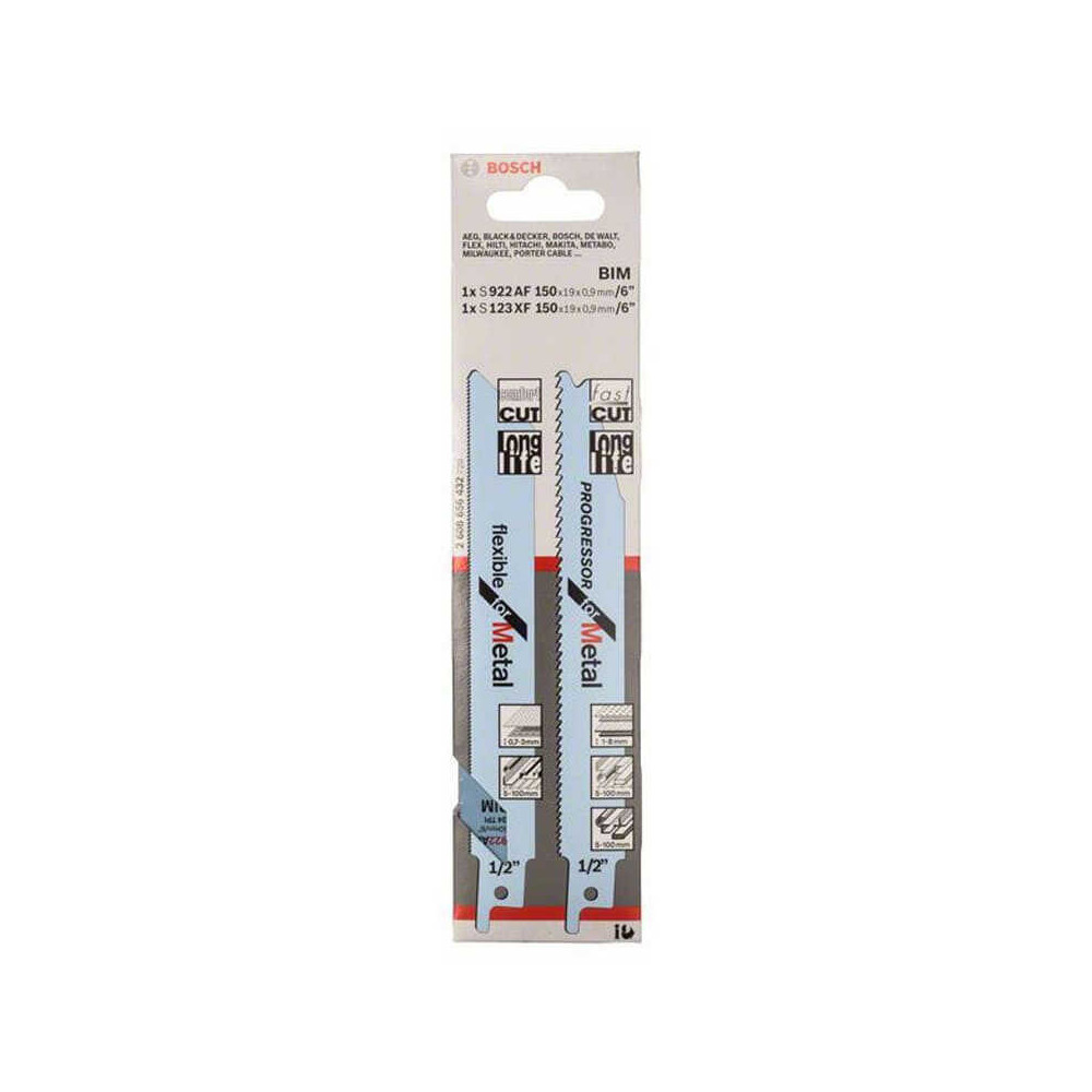 Set 2 lames scie sabre Bosch 2608656432 métal
