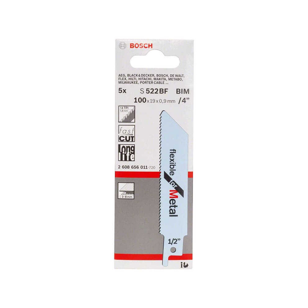 Lame Medium-Thick Tough Metal S522BF Bosch 2608656011