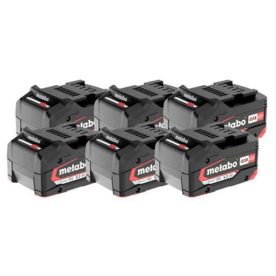 Set de 6 batteries 18 V Metabo 625152000 5,2 Ah