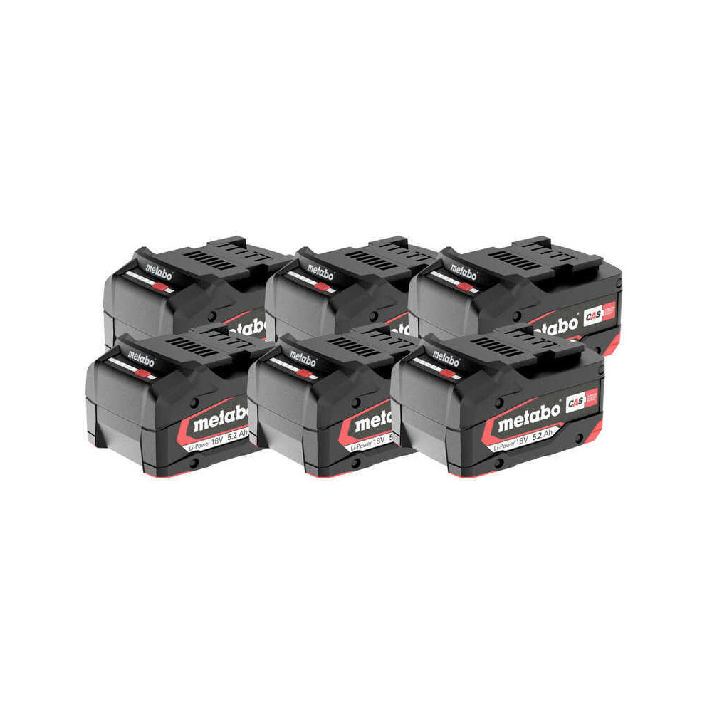 Set de 6 batteries 18 V Metabo 625152000 5,2 Ah