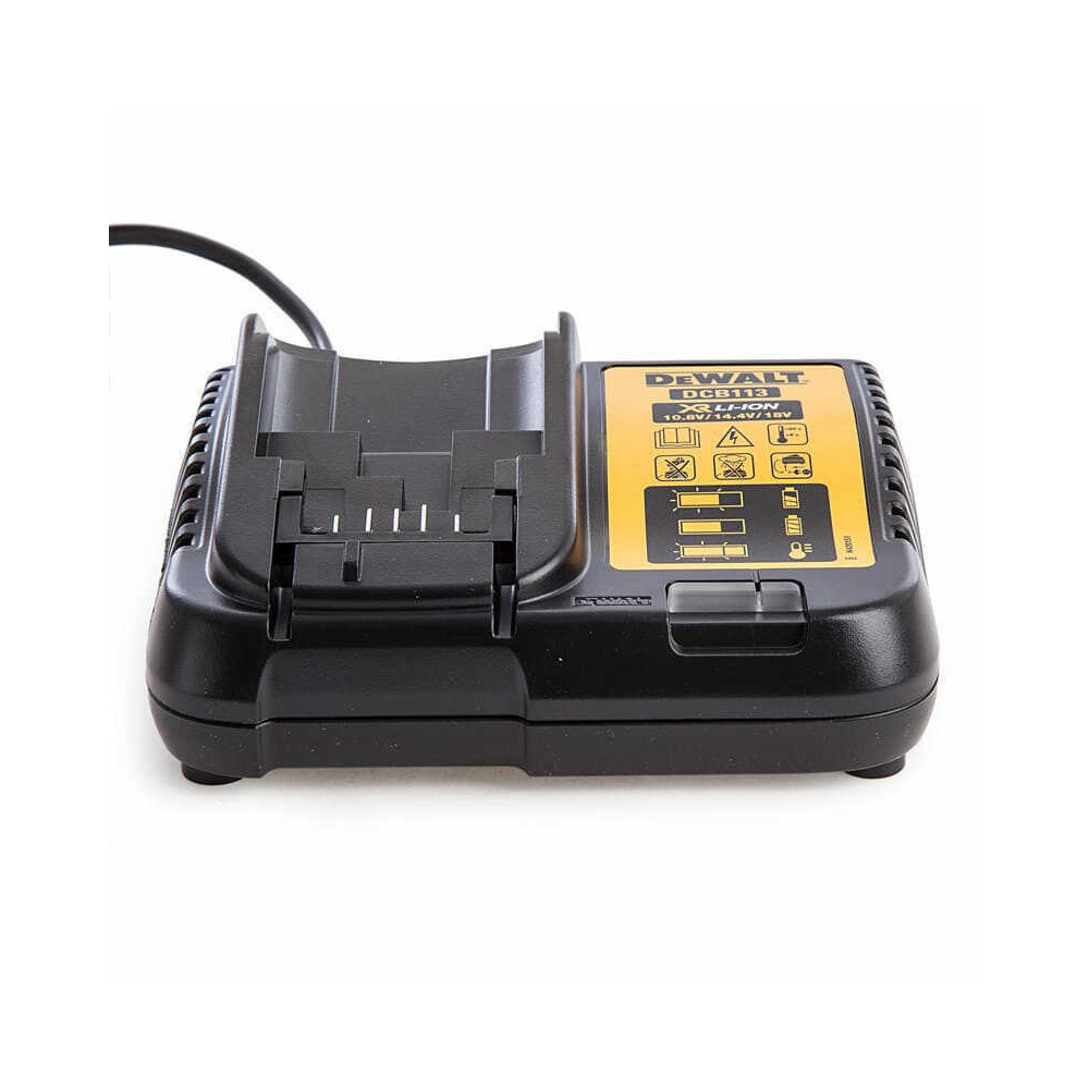 Chargeur DeWalt DCB113 10,8 à 18V XR, 2 Ah en 40 min