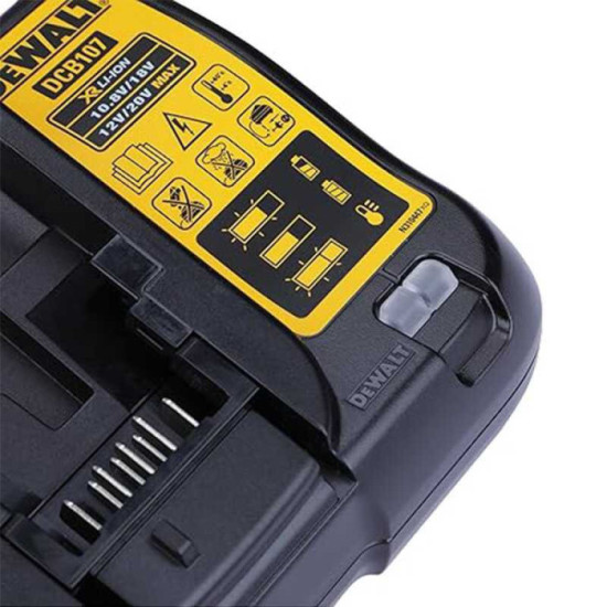 Chargeur DeWalt DCB107 batteries 10,8 à 18V XR
