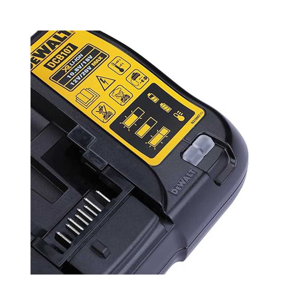 Chargeur DeWalt DCB107 batteries 10,8 à 18V XR