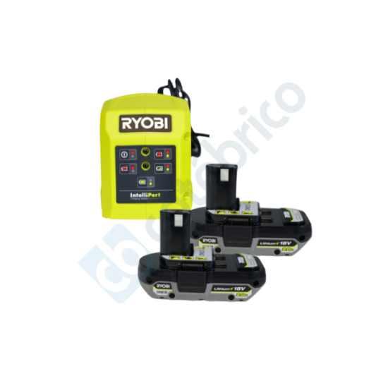 Pack 2 batteries 2,0 Ah + chargeur Ryobi 5133004296