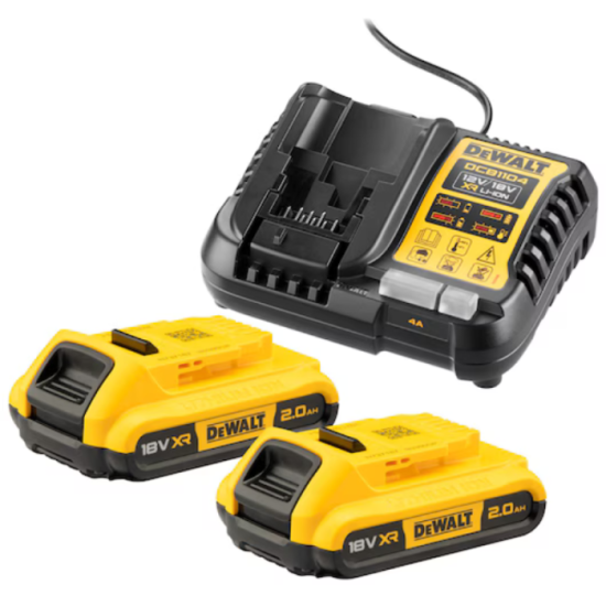 Pack énergie DeWalt DCB1104D2-QW 18 V XR 2,0 Ah