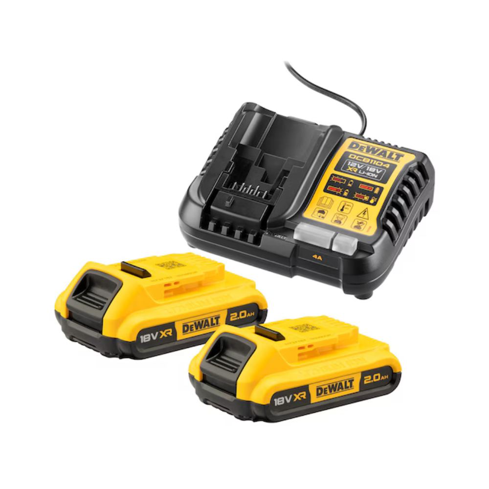 Pack énergie DeWalt DCB1104D2-QW 18 V XR 2,0 Ah