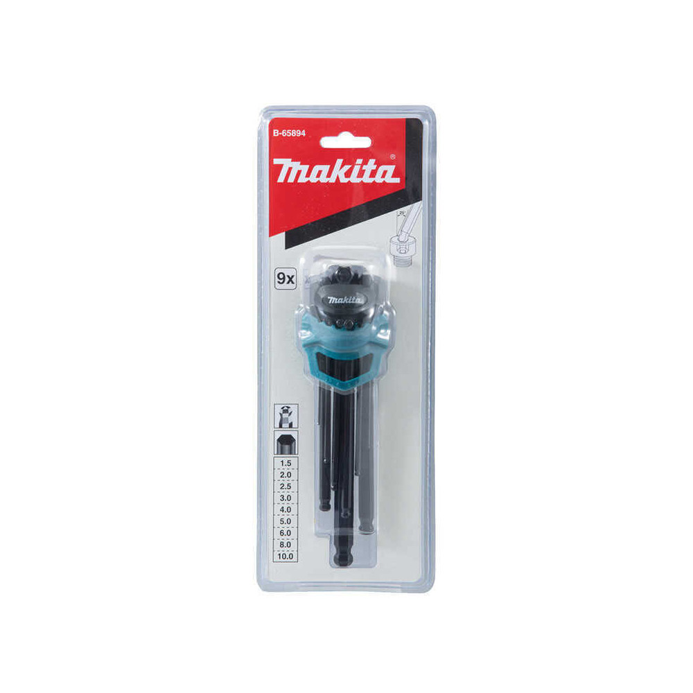 Clés hexagonales à tête sphérique Makita B-65894