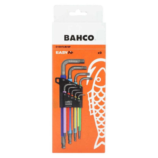 Jeu de 9 clés mâles 6 pans longues Bahco C1997LM_9P