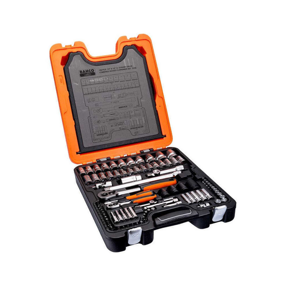 Jeu de douilles 1/4" et 1/2" avec jeu Bahco S108