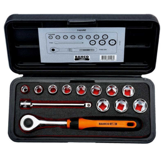 Jeu de douilles 3/8" Bahco 7420RE avec cliquet