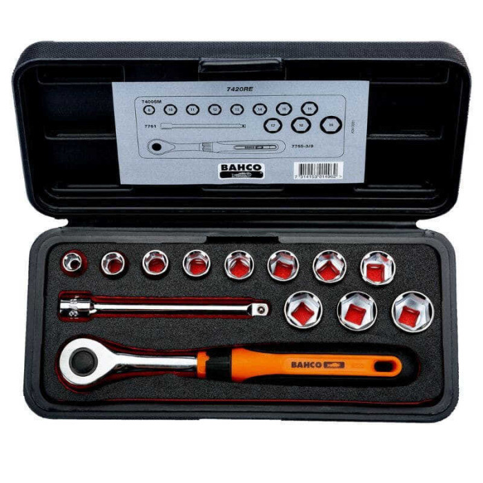 Jeu de douilles 3/8" Bahco 7420RE avec cliquet