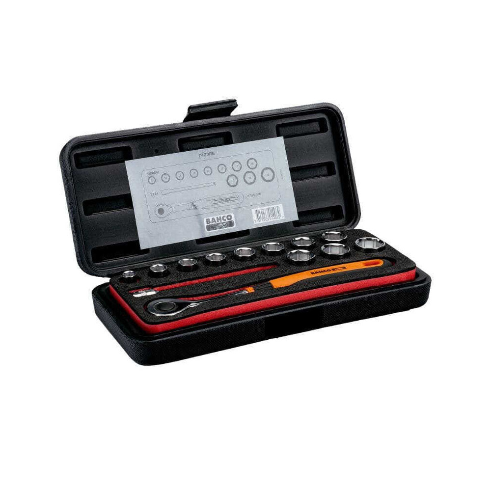 Jeu de douilles 3/8" Bahco 7420RE avec cliquet