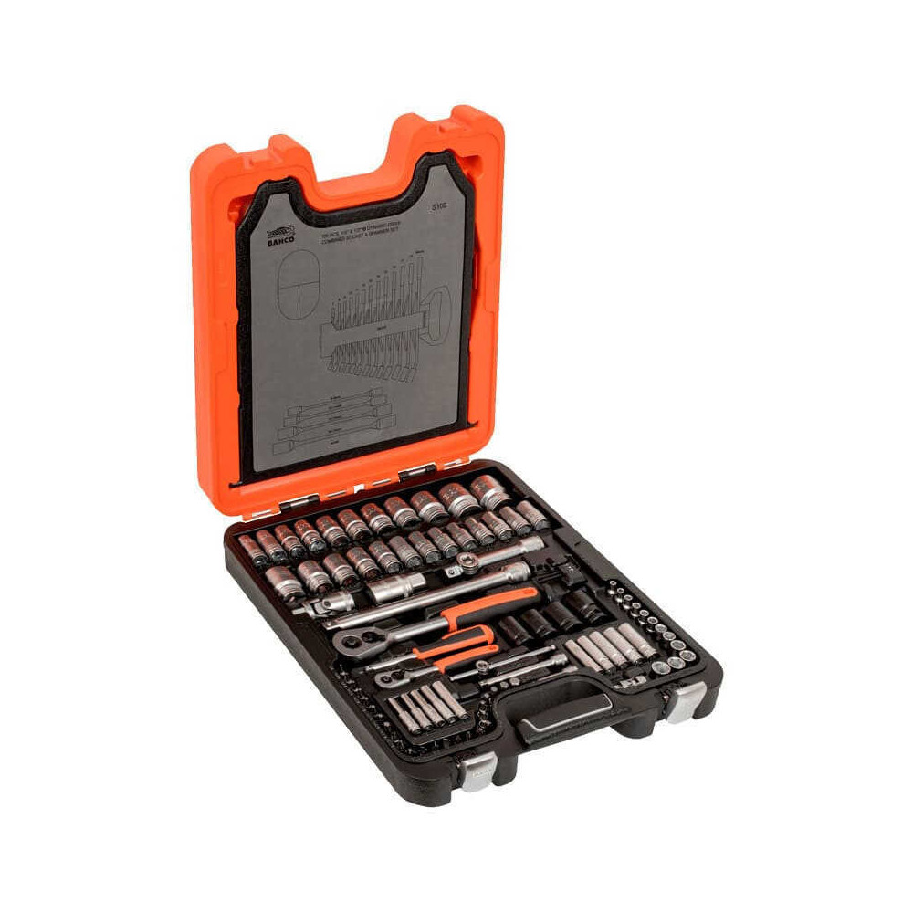 Jeu de douilles 1/4" et 1/2" avec jeu Bahco S106
