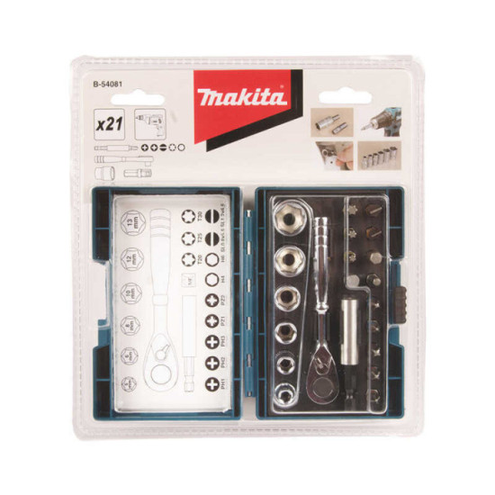 Coffret cliquet et 20 accessoires Makita B-54081