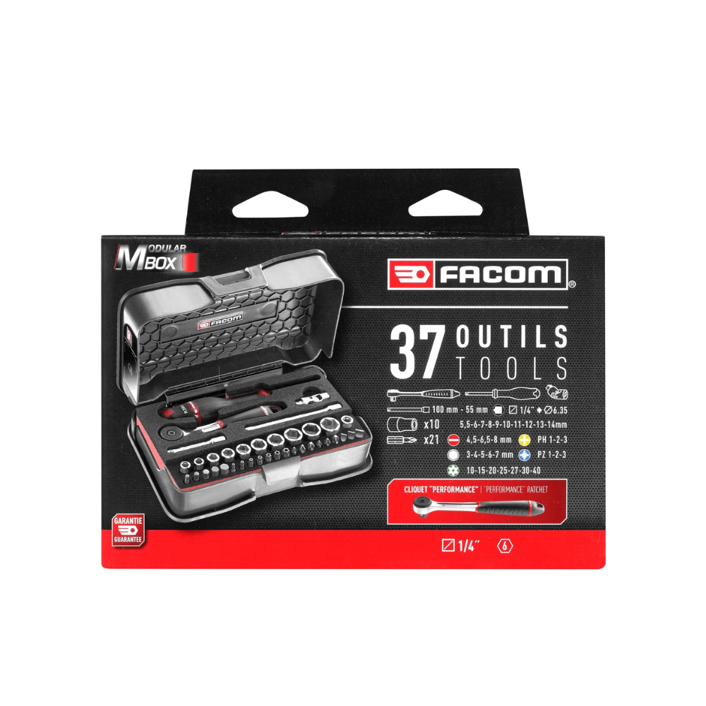 Coffret 37 douilles et embouts Facom R.161-6M6PB