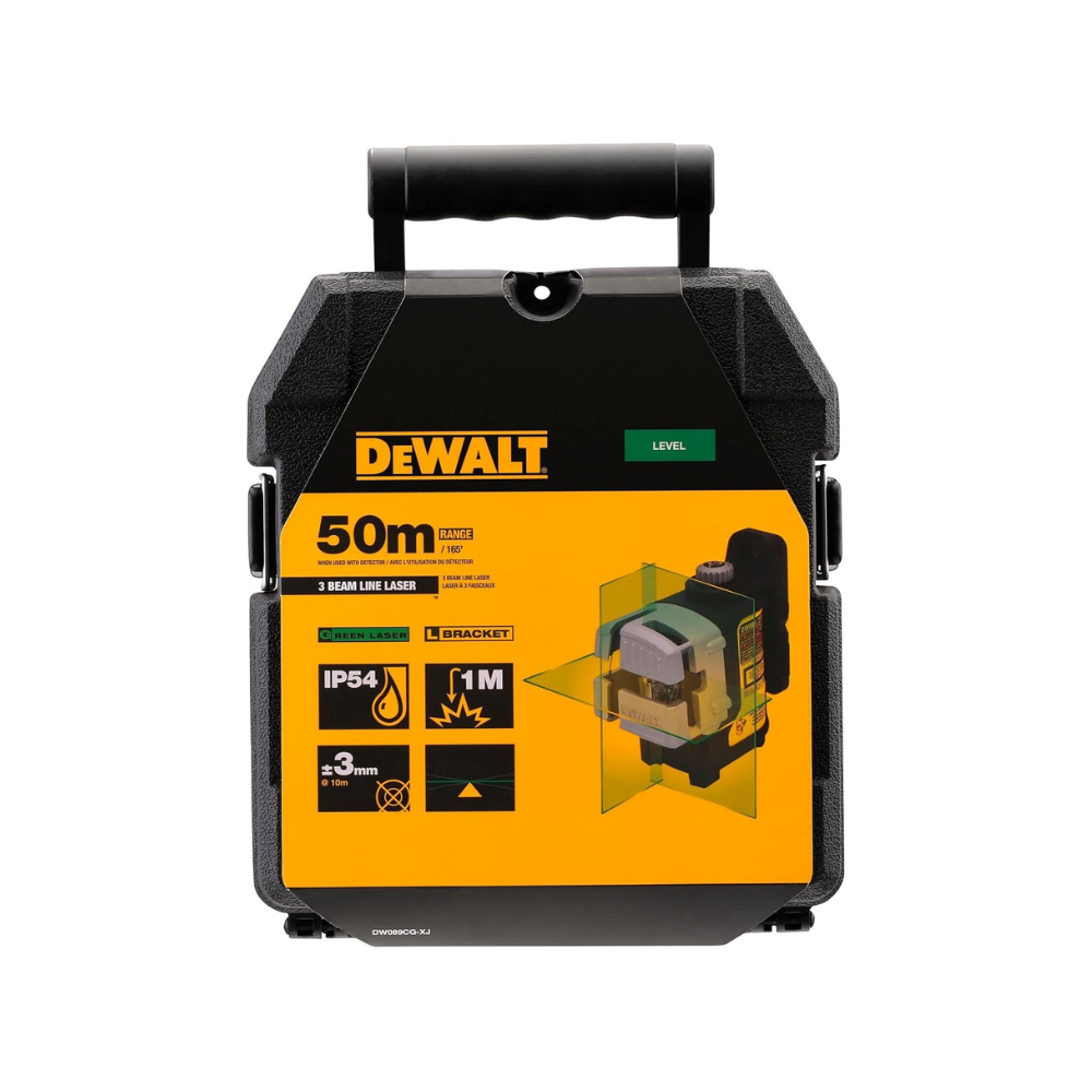 Niveau laser 3 lignes vert DeWalt DW089CG-XJ