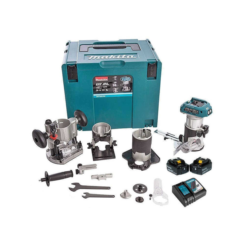 Affleureuse Makita DRT50RFJX3 18V brushless kit