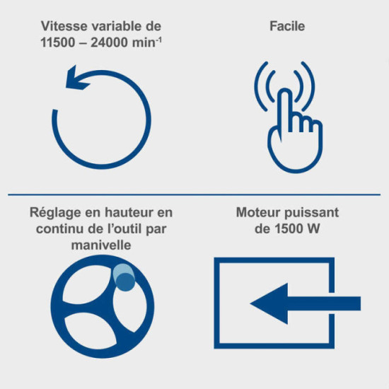 Fraiseuse sur table 1500 W Scheppach HF50 4902103924
