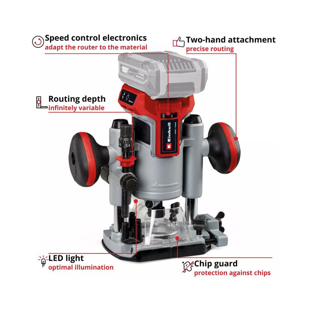 Défonceuse-affleureuse Einhell TP-RO 18 Set Li BL 18V