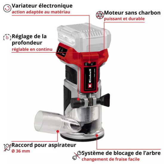 Affleureuse Einhell TP-ET 18 Li BL Solo 18V brushless