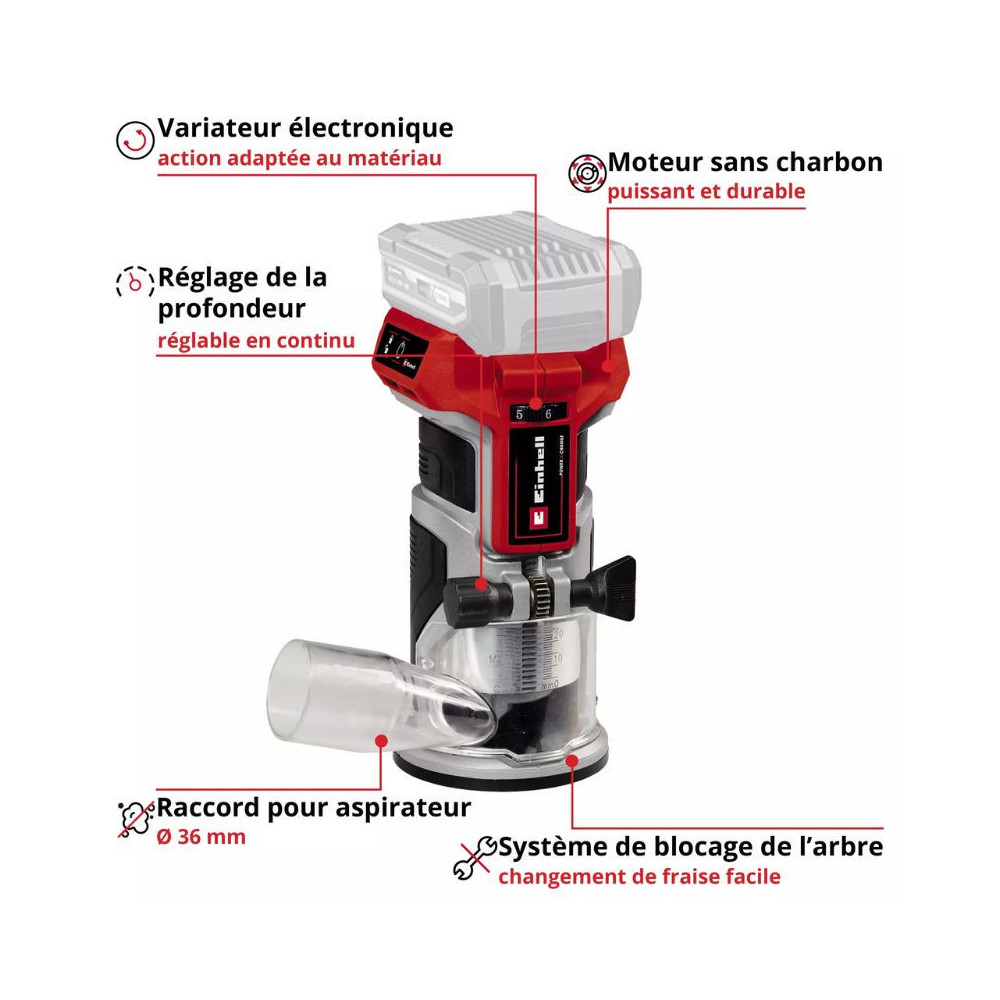 Affleureuse Einhell TP-ET 18 Li BL Solo 18V brushless