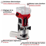 Affleureuse Einhell TP-ET 18 Li BL Solo 18V brushless