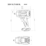 Boulonneuse Metabo SSW 18 LTX 800 BL 5,2 Ah HT