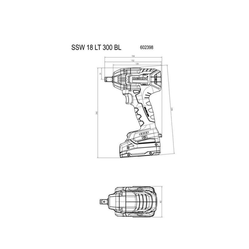 Visseuse à chocs Metabo SSW 18 LT 300 BL