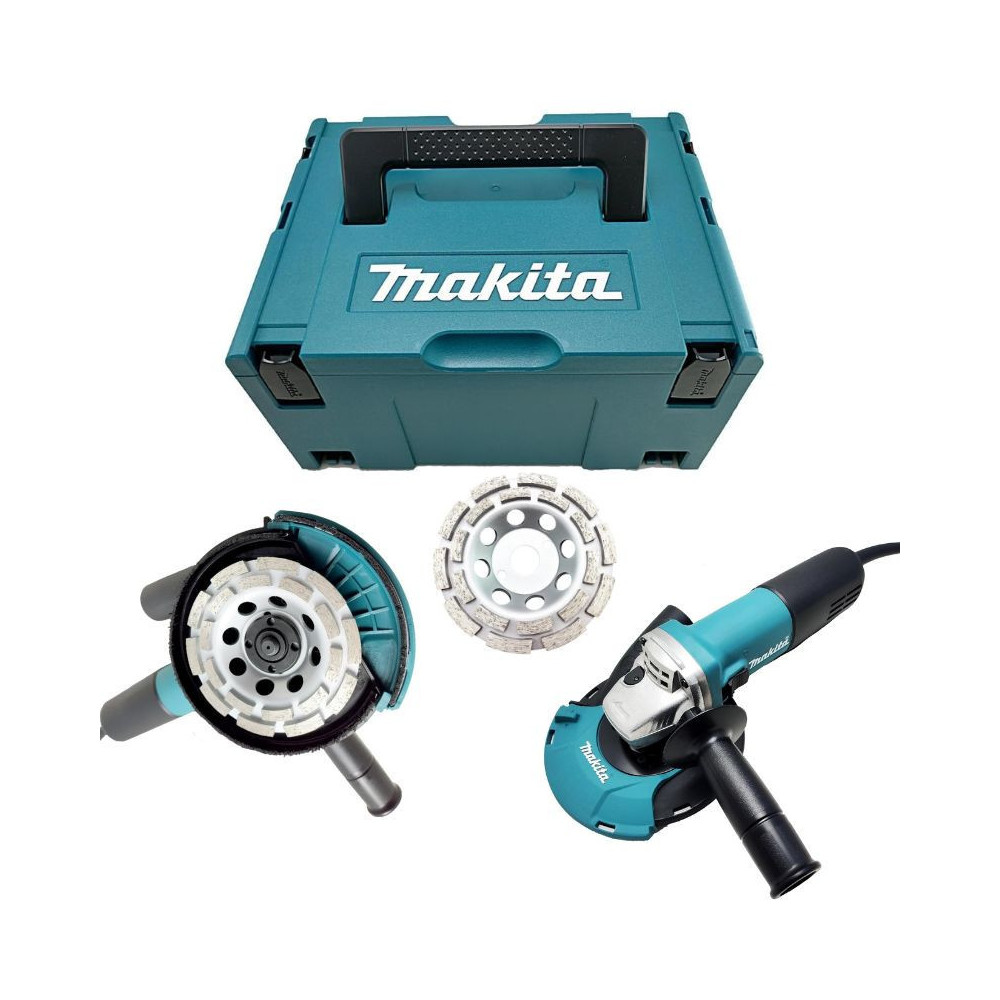 Ponceuse d'angle 1100 W accessoires en coffret Makita