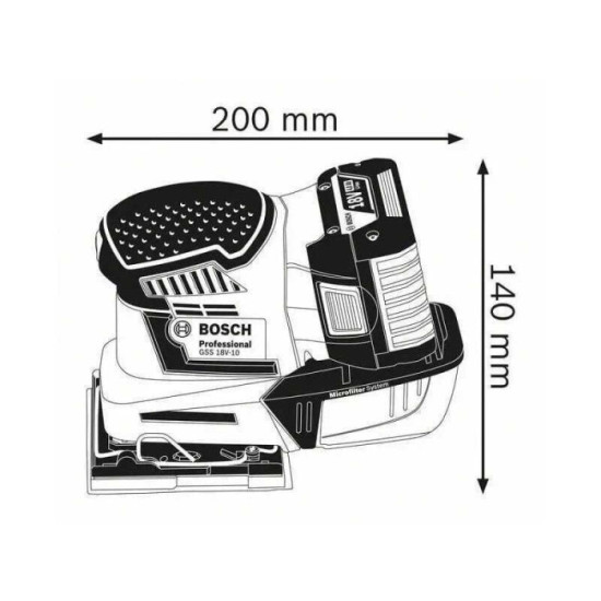 Ponceuse vibrante Bosch GSS 18V-10 06019D0202 18V