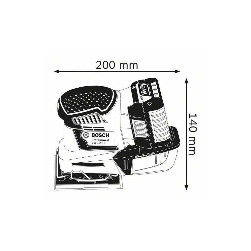 Ponceuse vibrante Bosch GSS 18V-10 06019D0202 18V
