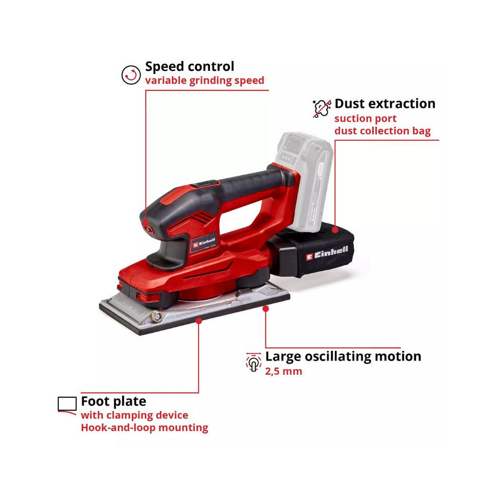 Ponceuse vibrante Einhell TE-OS 18/230 Li Solo 18V