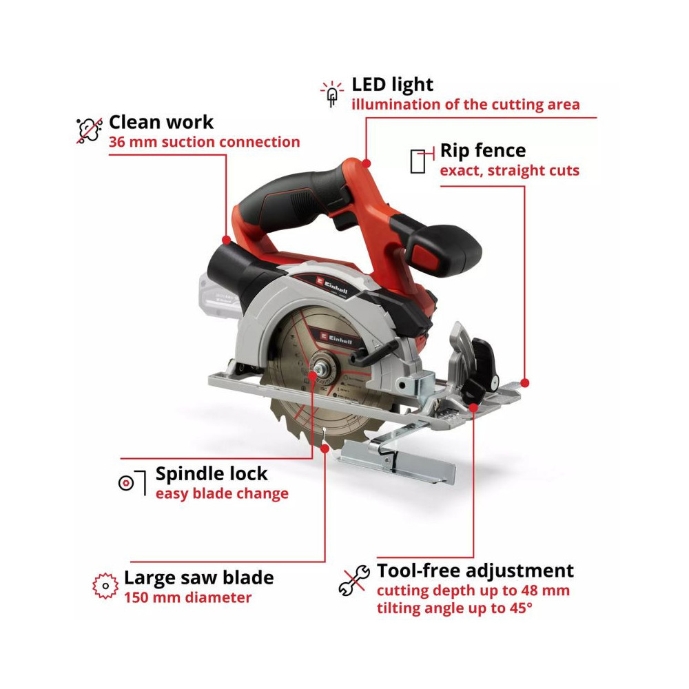 Scie circulaire Einhell TE-CS 18/150 Li Solo 18V