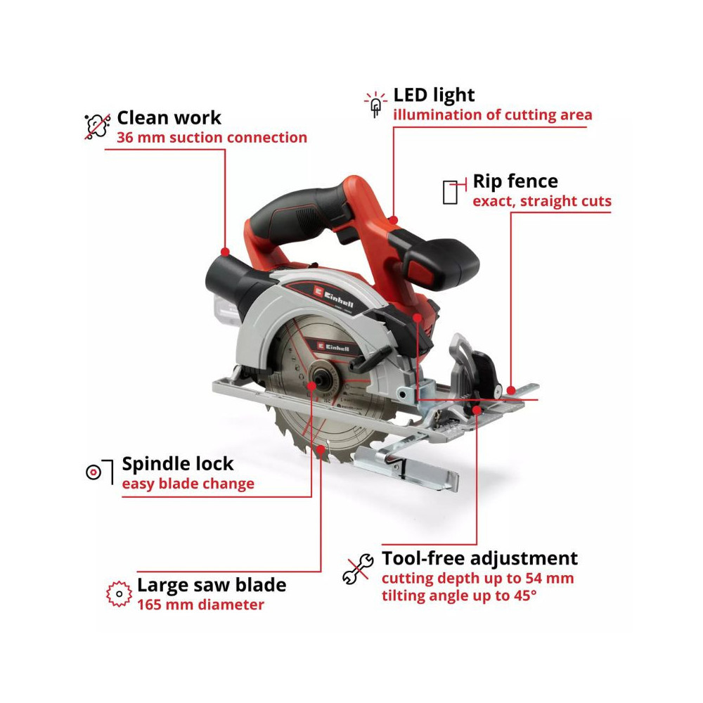 Scie circulaire Einhell TE-CS 18/165-1 Li 18V 165 mm