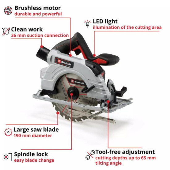 Scie circulaire Einhell TP-CS 18/190 Li BL brushless