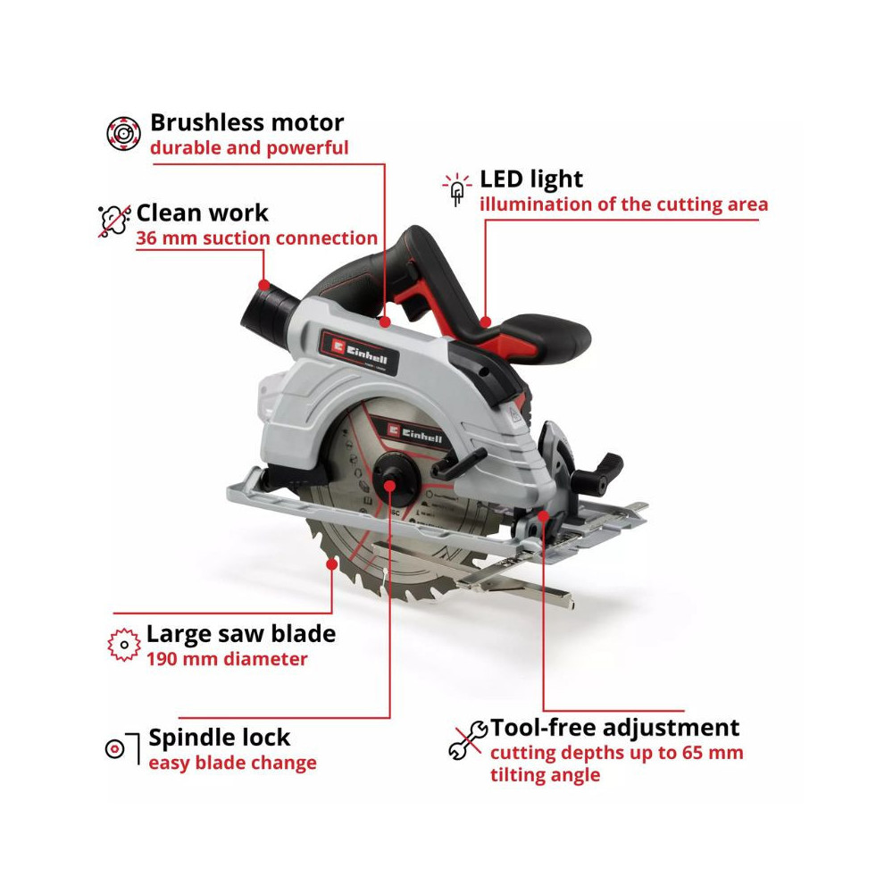 Scie circulaire Einhell TP-CS 18/190 Li BL brushless