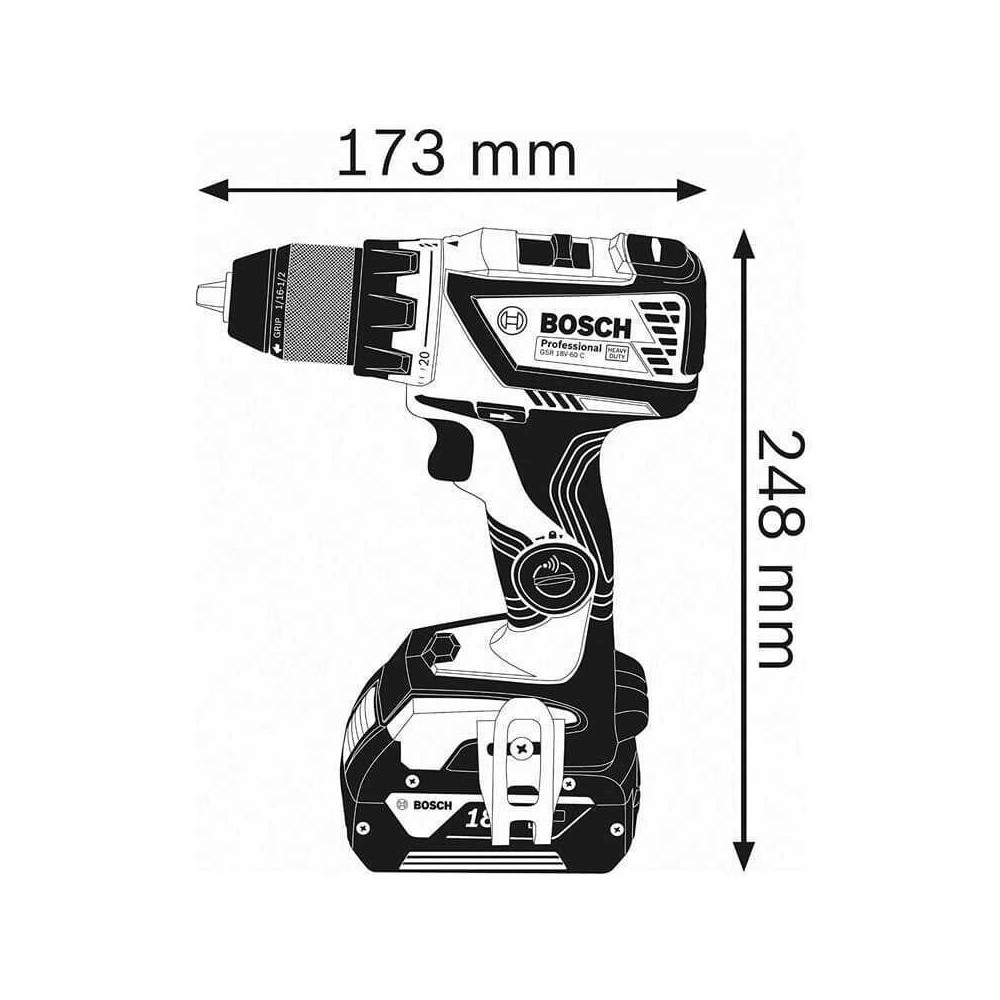 Perceuse visseuse Bosch GSR18V-60C(06019G1102)