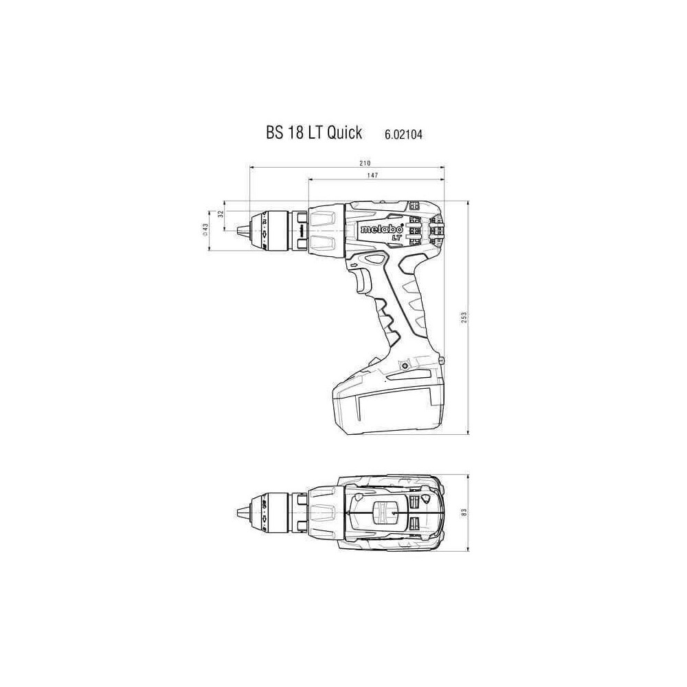 Perceuse-visseuse Metabo 602104500 18V 60 Nm 2 x 4,0 Ah HT