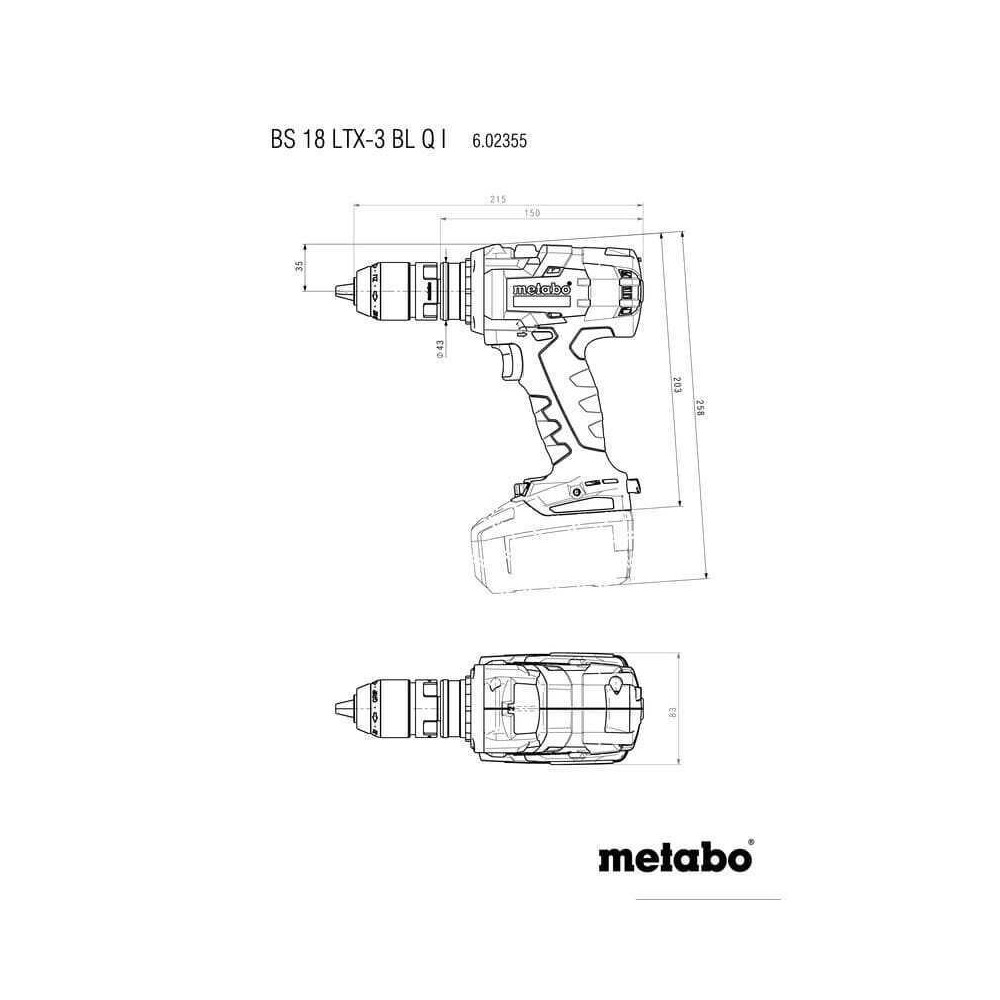 Perceuse visseuse Metabo 602355840 BS 18 LTX-3 BL Q I