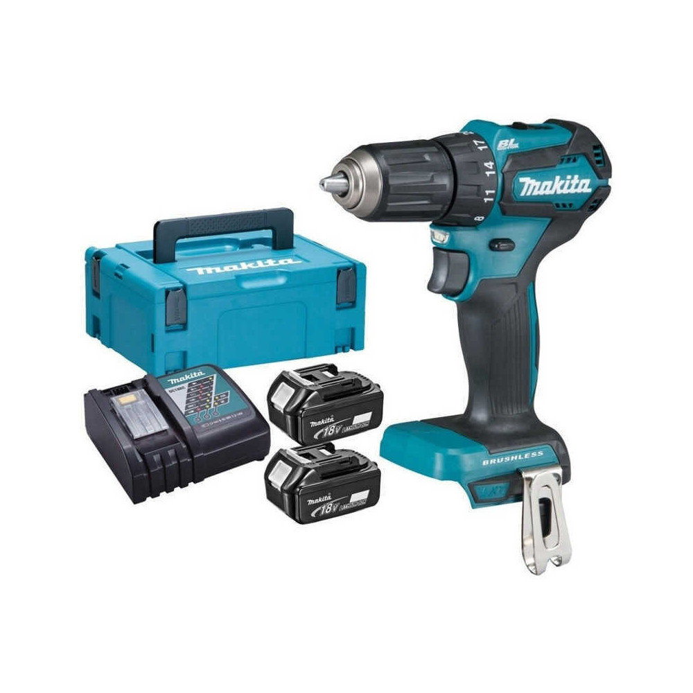 Perceuse à percussion Makita DHP483RFJ 2 x 3,0 Ah