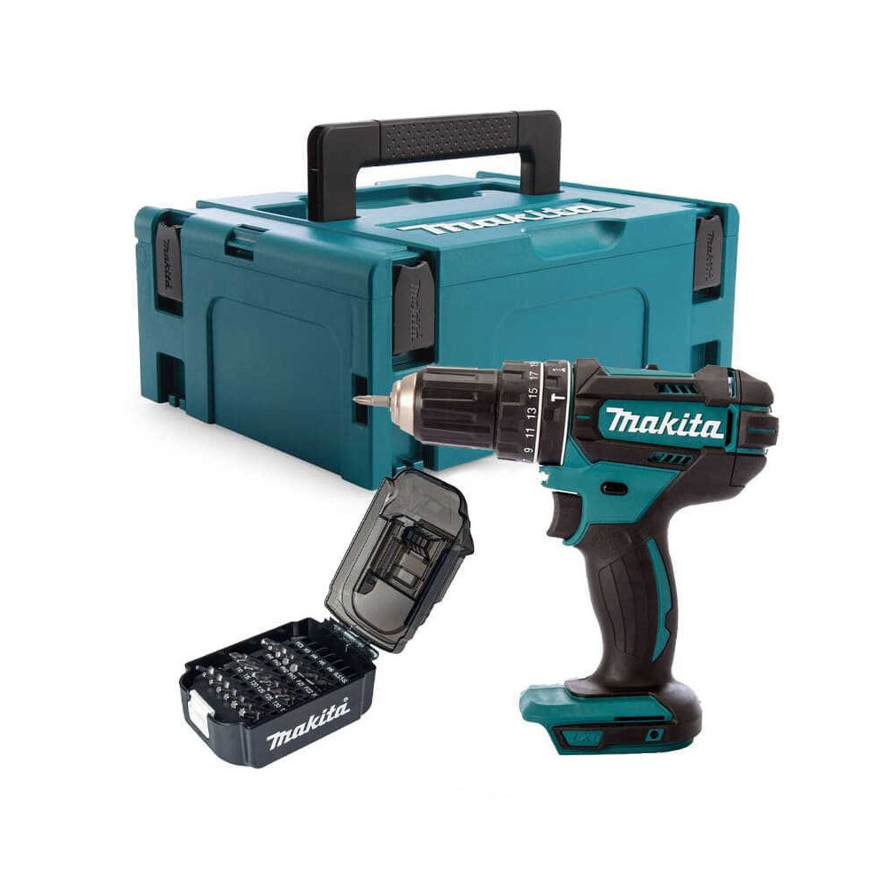 Perceuse à percussion Makita DHP482ZJ + coffret B-68323 18V