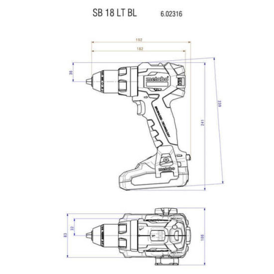 Perceuse à percussion Metabo SB 18 LT BL 602316890