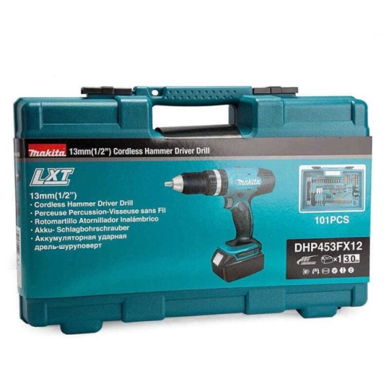 Perceuse à percussion Makita DHP453FX12 18V + 101 acc.