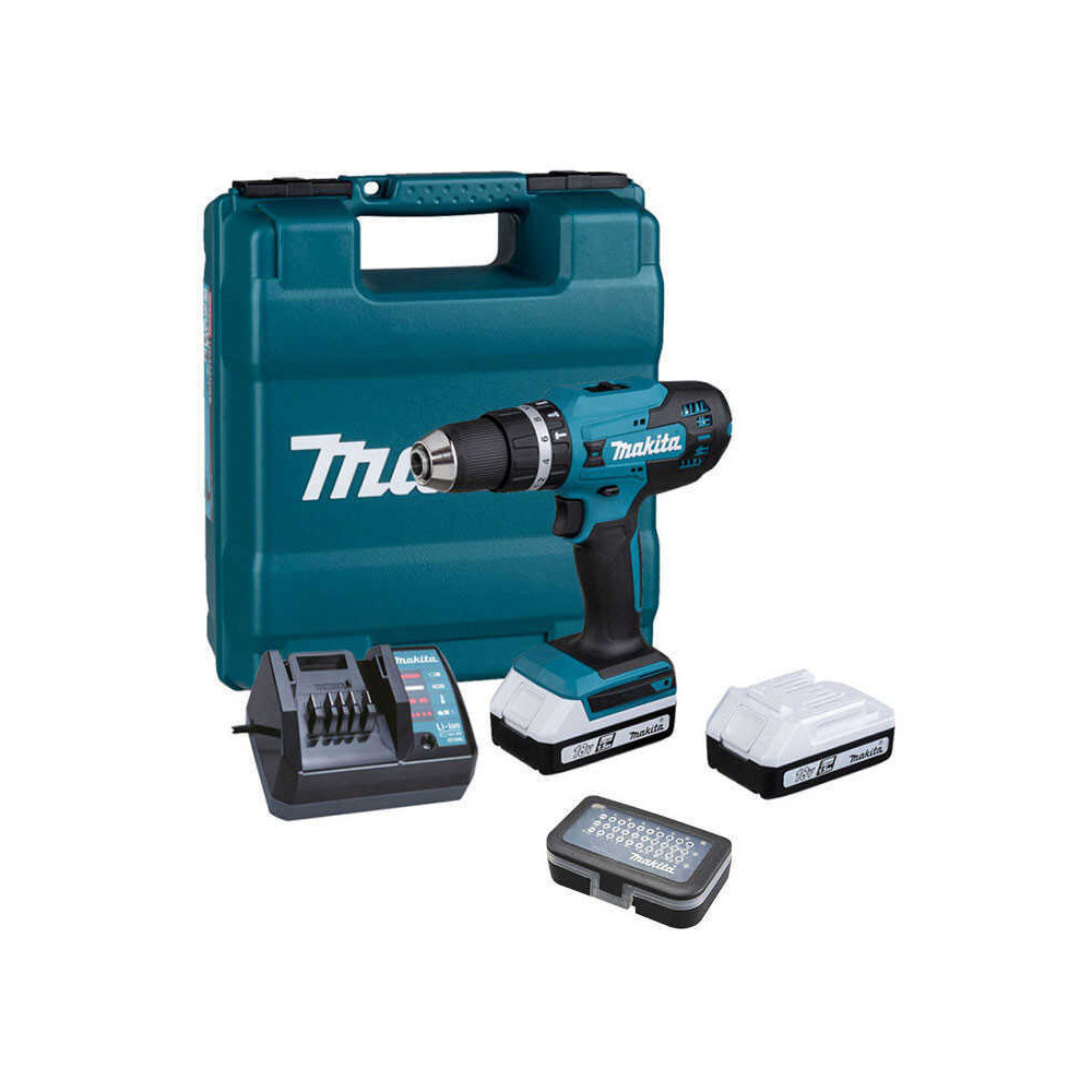Perceuse à percussion Makita HP488D011 18V + embouts